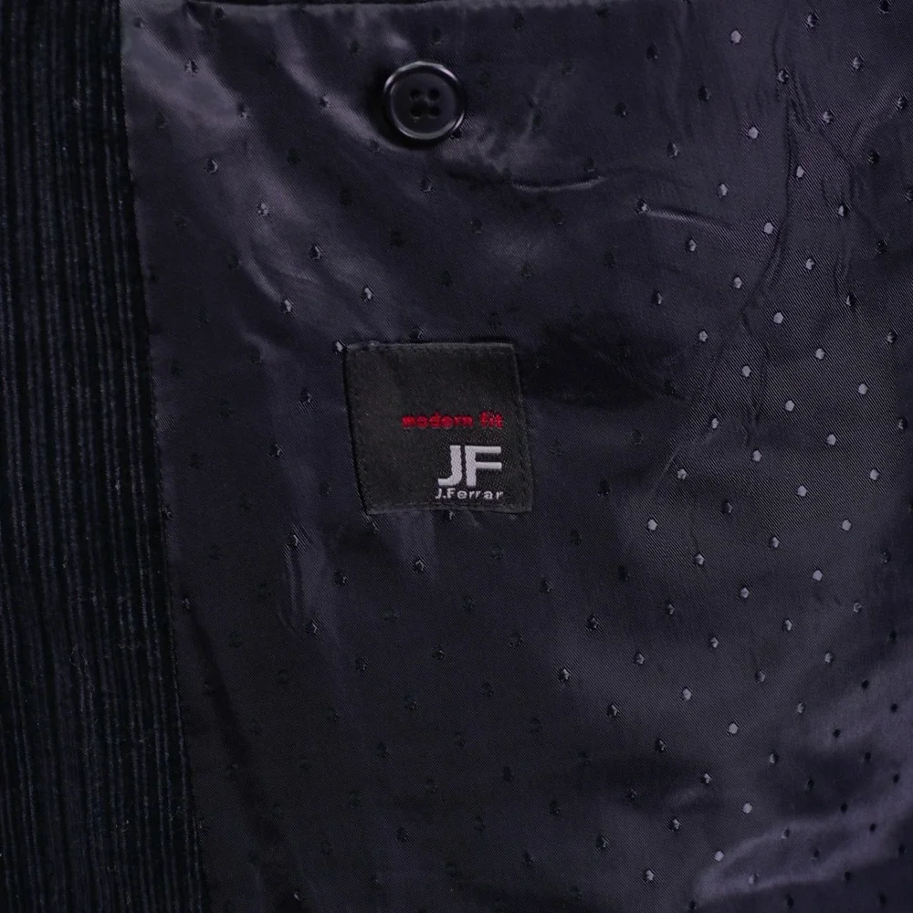 JF‎ Ferrar Corduroy Suede Black Cotton 2 Button Blazer 44L